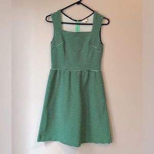 Striped Square Neck Sleeveless Dress